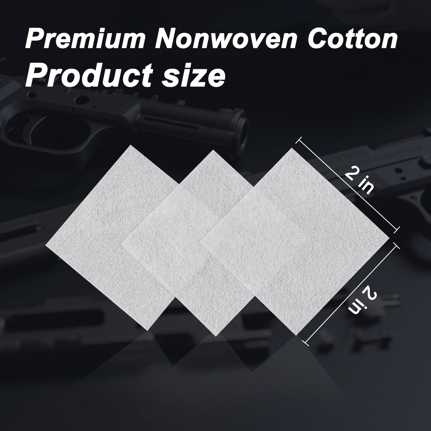 900 PCS Gun Cleaning Patches, 2x2 Inch Square Lint-Free Cotton Pads for 9mm, Rifle, Shotgun & Firearm Maintenance - High Absorbency Gun Cleaning Wipes, Cloth, Pads with Storage Case