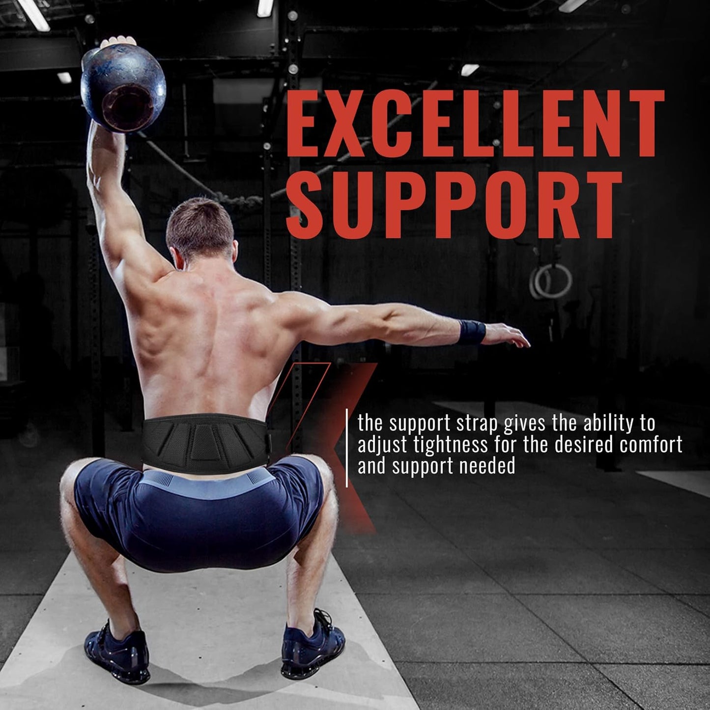 Weight Lifting Belt for Men and Women, 6 Inch, Bodybuilding & Fitness Back Support for Cross Training Workout, Squats, Lunges