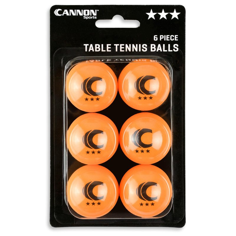 Cannon Sports 3-Star Table Tennis Balls - Professional Table Tennis Balls for Indoor & Outdoor Play - Perfect for Competition & Casual Games - Beer Pong Balls for Table Games (Orange, 6 Pack)