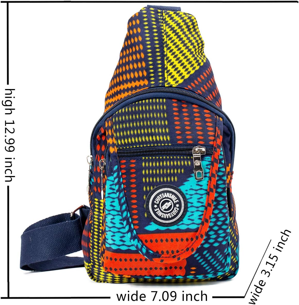 Chrysansmile Sling Bag for Women Men Nylon Crossbody Bags Fanny Packs Flower Print Small Backpack for Travel Hiking
