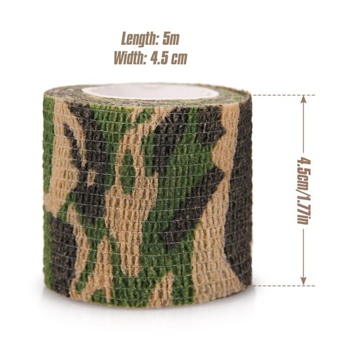 Volein 6 Roll Camo Wrap Tape, Camouflage Self-adhensive Form Tape, Elastic Stretch Warp Bandage 2"×16ft for Gun Shooting Bow Flashlight Rifle Hunting Outdoor
