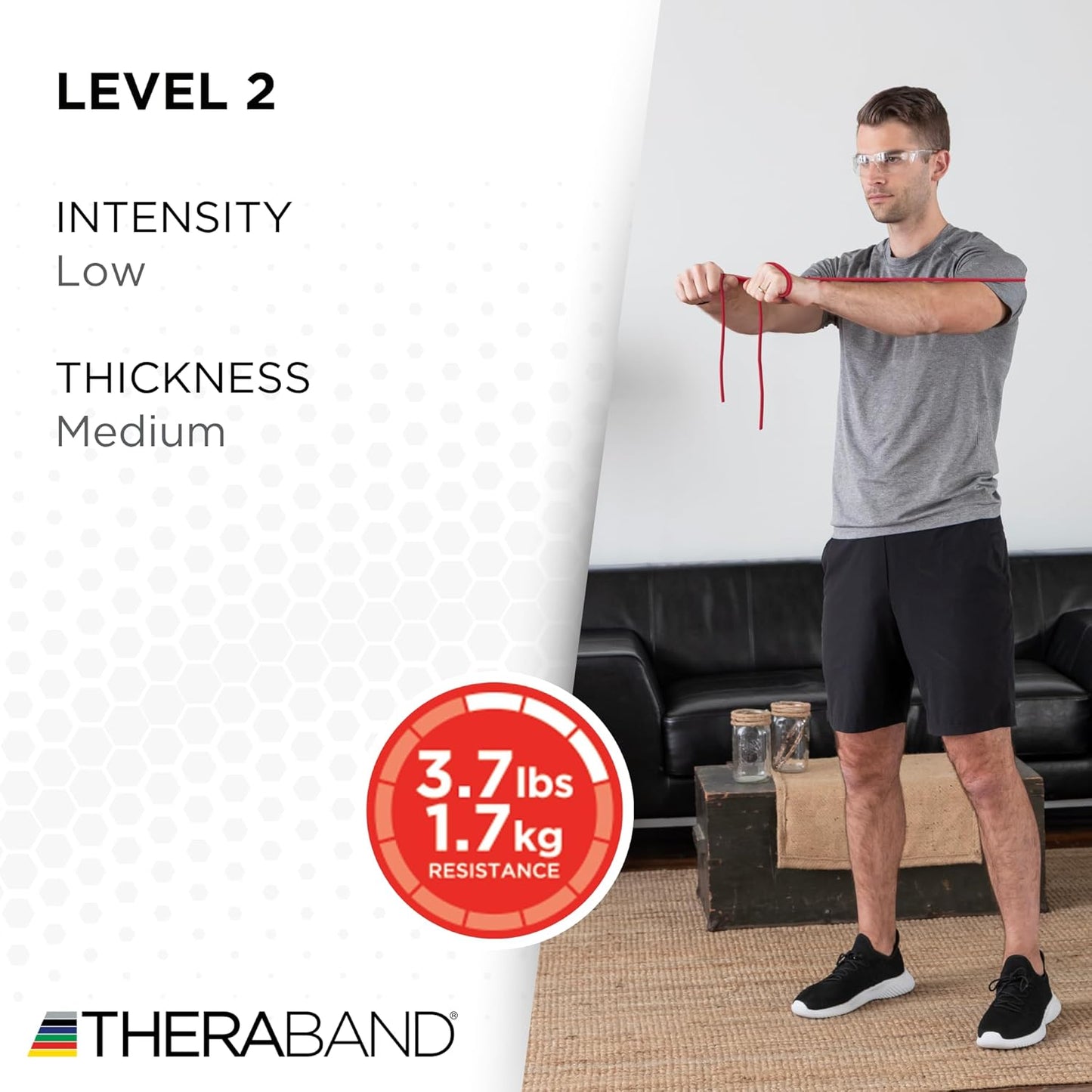 THERABAND Latex Resistance Tubing, Green, Heavy, Level 3, 25 ft Roll, Professional Grade for Upper and Lower Body Workouts, Cut-to-Length, Color-Coded Resistance Levels