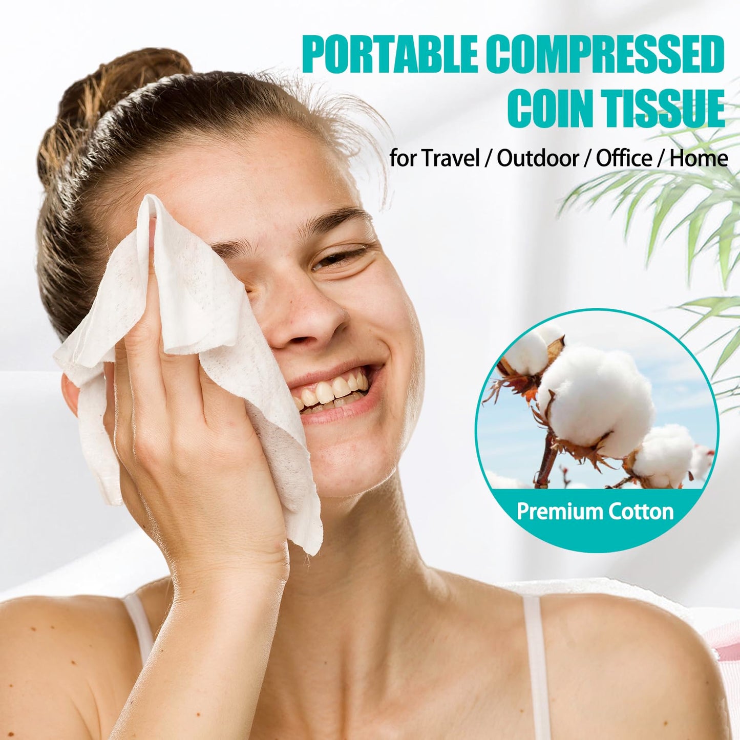 Khrgovd 100PCS Compressed Towel Tablets Mini Disposable Compressed Towel Tablets,Bulk Coin Tissues,Disposable and portable face towels suitable for travel, Camping, Sports, Beauty Salons, Home use