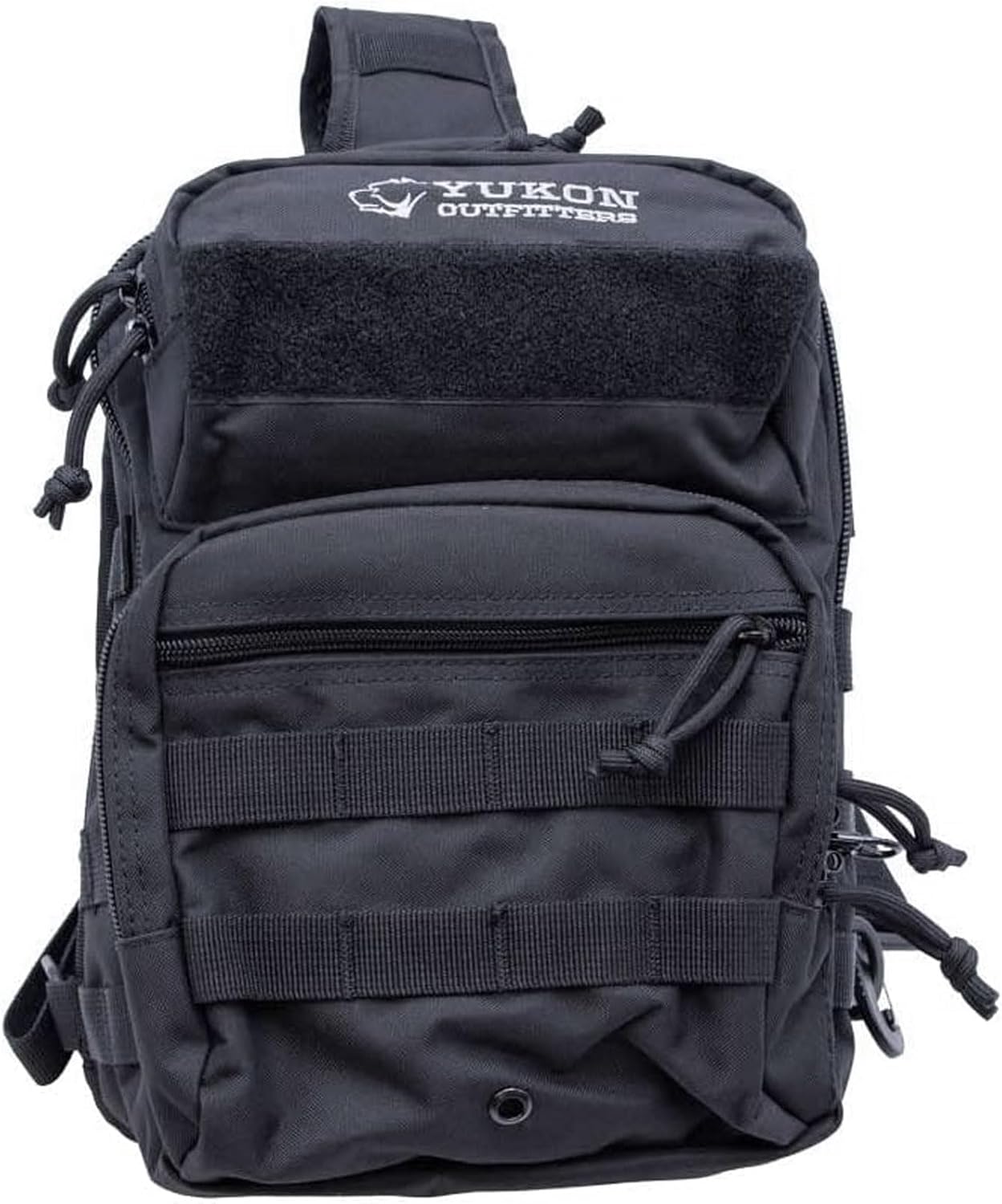 Yukon Outfitters Scout Sling Pack - EDC Hiking Outdoor Urban Ergonomic Spacious Tactical One-Shoulder Backpack with Ambidextrous Carry Sling, Black