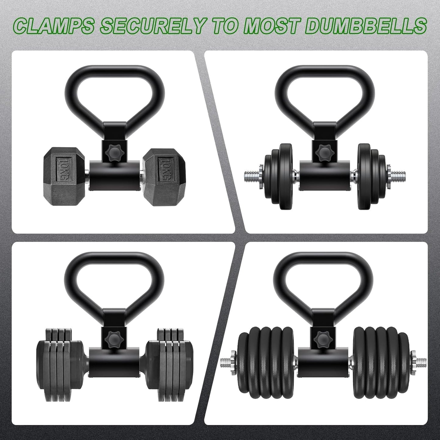 Kipika Kettlebell Handle Steel Converter Handle, Adjustable Dumbbell Grip Handle, Grip Handle Attachment for Dumbbells, High-Strength Steel Grip Handle for Home Gym Weight Lifting