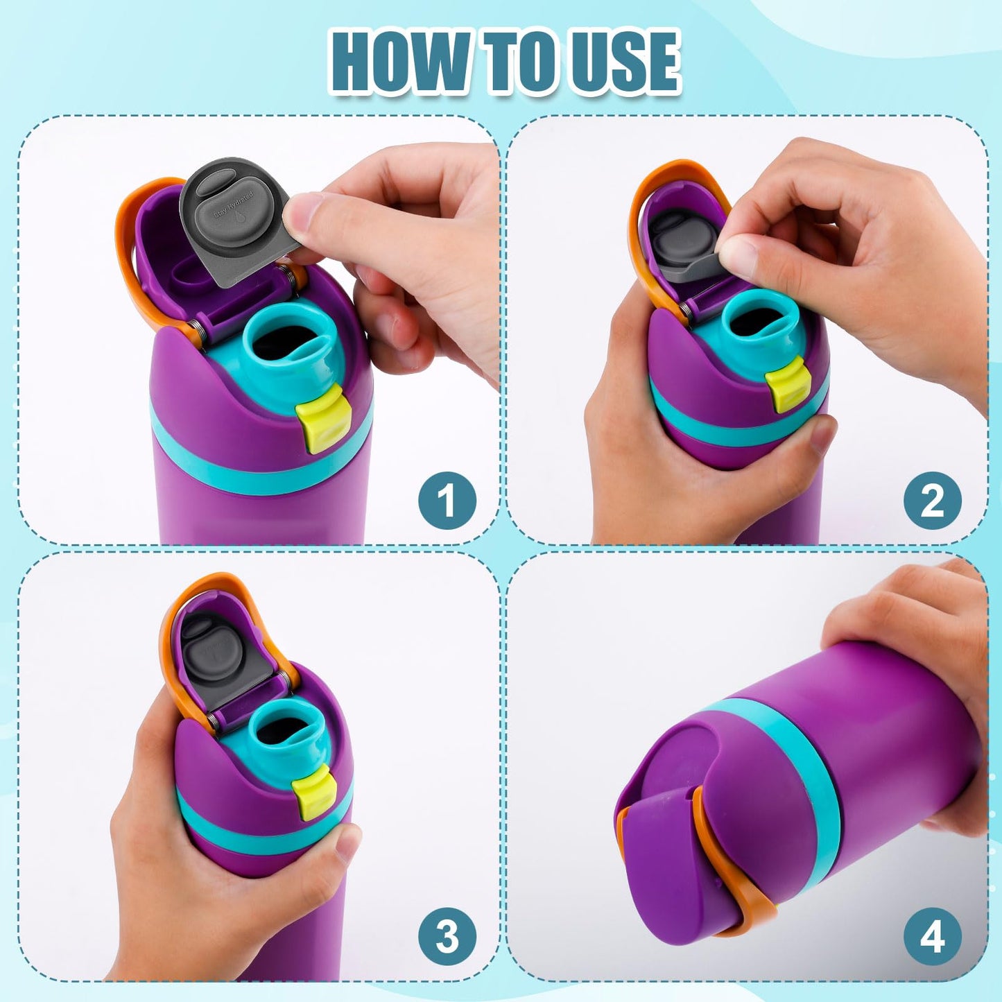 2pcs Replacement Stopper for Owala FreeSip 24/32oz, BPA Free Rubber Water Bottle Top Lid Gasket Parts Seal Bottle Cap Mouth for Owala 16/19/24/32/40oz Silicone Bottle Gasket Plug Accessories(Gray)