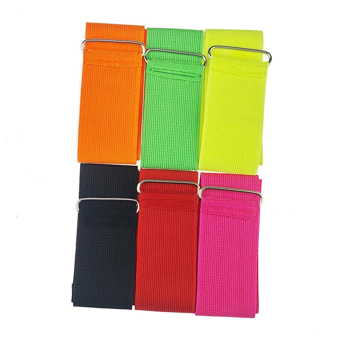 Kasteco 6 Pack 3 Legged Race Bands Colorful Firm Elastic Bands for Kids Adult Outdoor Fun (6)