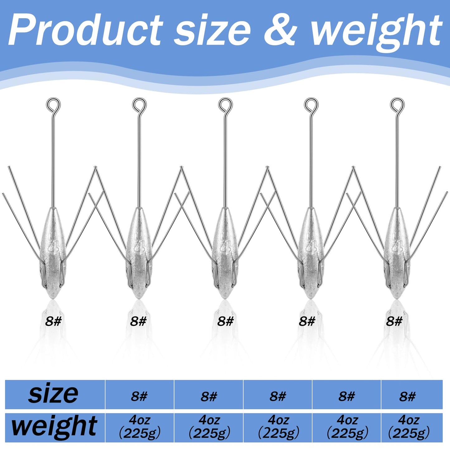 5 Pcs Surf Fishing Weights Sputnik Sinker Fishing Equipment Long Tail Equipment Saltwater Surf Casting Sinkers Catfish Beach Spider Weights Silver Gray for Ocean Sea Man Birthday Gift(6 oz)