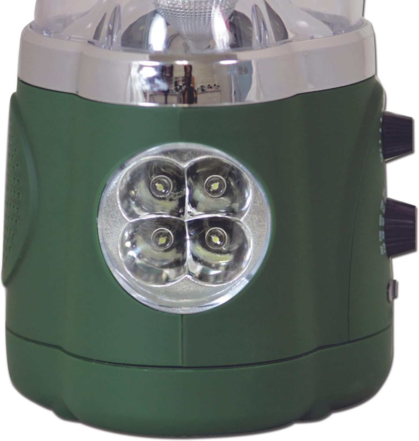 190485 12-LED Lantern with 4-LED Flashlight & AM/FM Radio (Green)