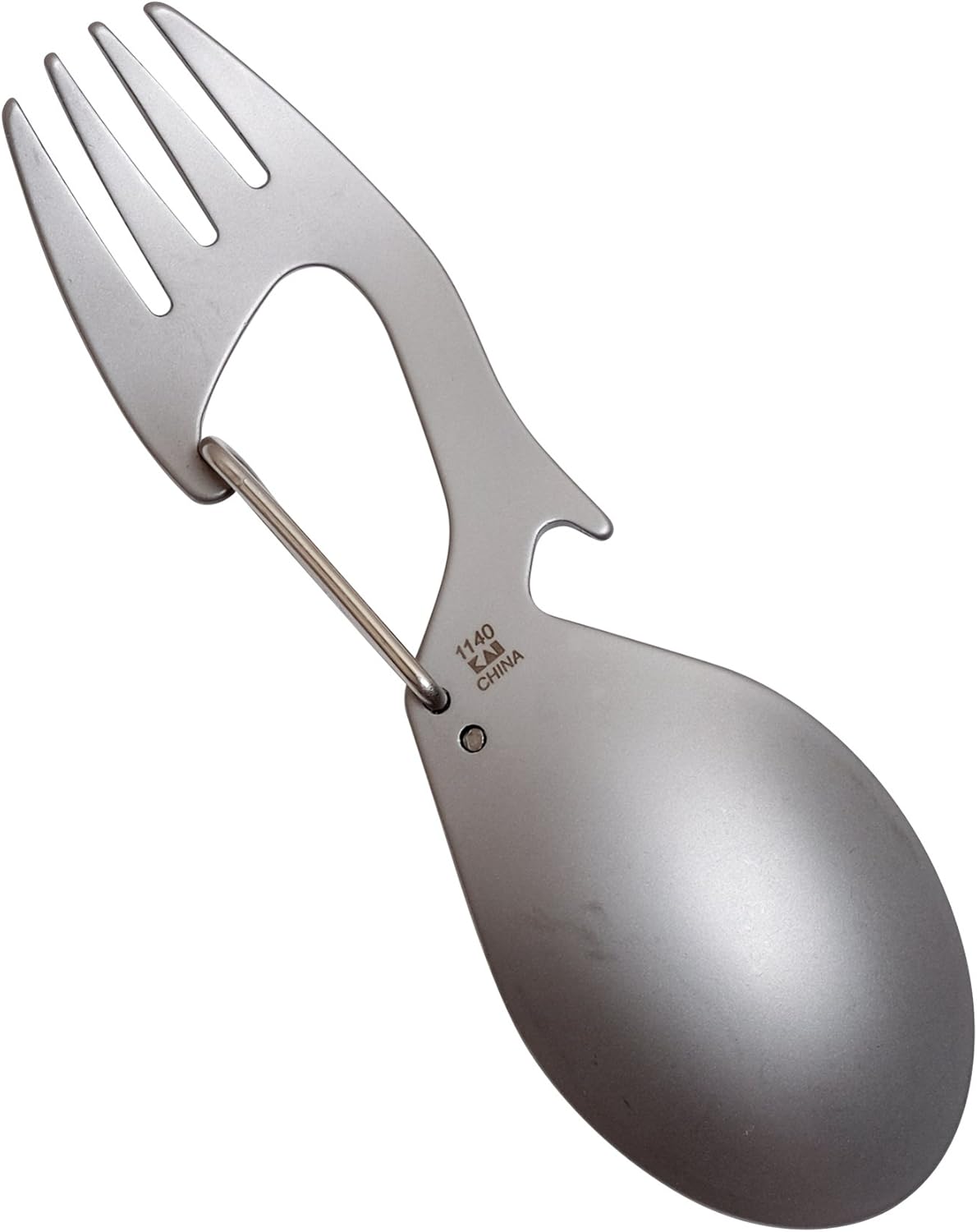 Kershaw Ration Multi Tool Spork, Stainless Steel Spoon, Fork, Carabiner and Bottle Opener, Regular and XL Sizes