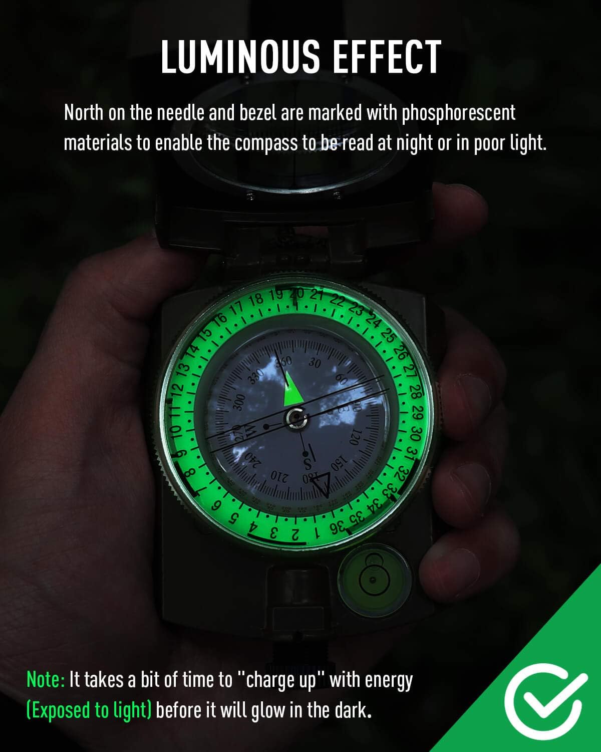 Eyeskey Multifunctional Tactical Survival Military Compass with Lanyard & Pouch | Waterproof & Impact Resistant | Lensatic Sighting Compass for Hiking