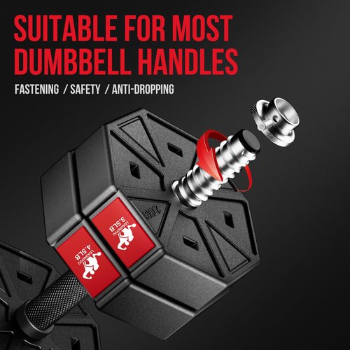 Adjustable Dumbbell Handle/Straight Barbell/Arm Blaster for 1" Cast Iron Weight Plates with Collars Loadable Dumbbells (Nut+Screw(4 Pcs))