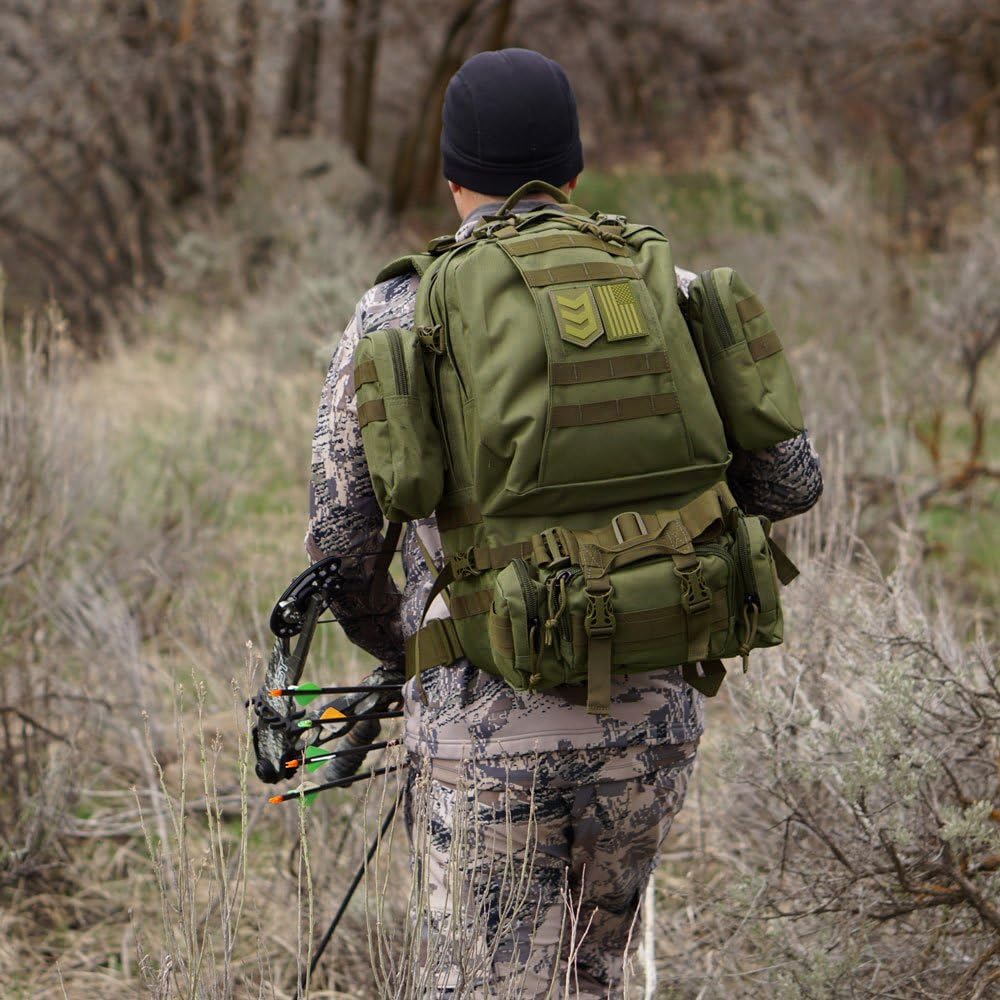 3VGEAR Paratus 3-Day Tactical Backpack, 40L - MOLLE Military Backpack with Rapid Deployment Pack, Pouches, Laptop Sleeve