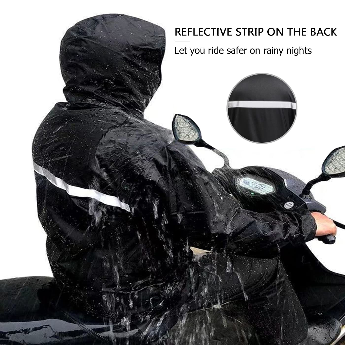 Rain Suit for Men Classic Rain Gear Waterproof Rain Coats Hooded Man's Rainwear Fishing Rain Jacket and Rain Pants (M, Black)