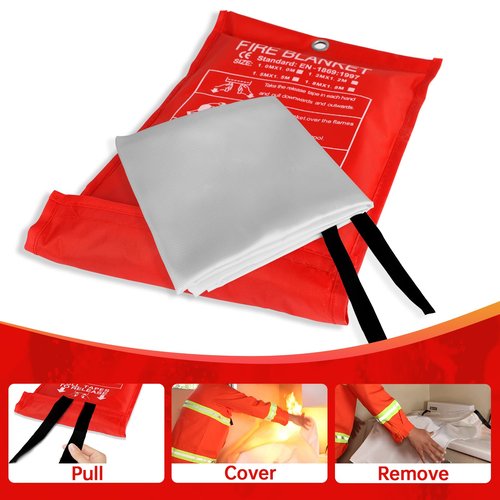 Demiwise Fire Blankets for Home and Kitchen,4-Pack 40"x40" Emergency Fire Safety Blankets for People House Car Office Warehouse Emergency Survival Safety
