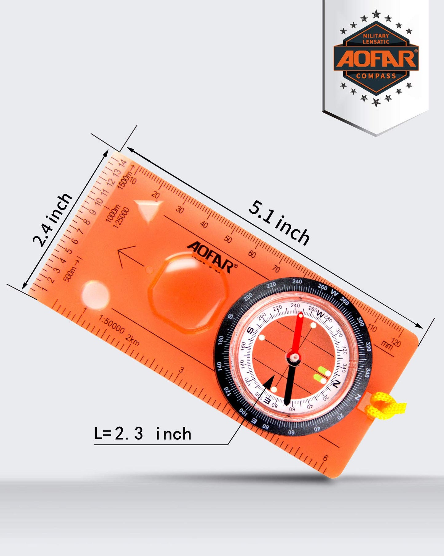 AOFAR Magnesium Fire Starter AF-374 (2-Pack) and Compass AF-5C for Camping, Hiking, Hunting, Backpacking