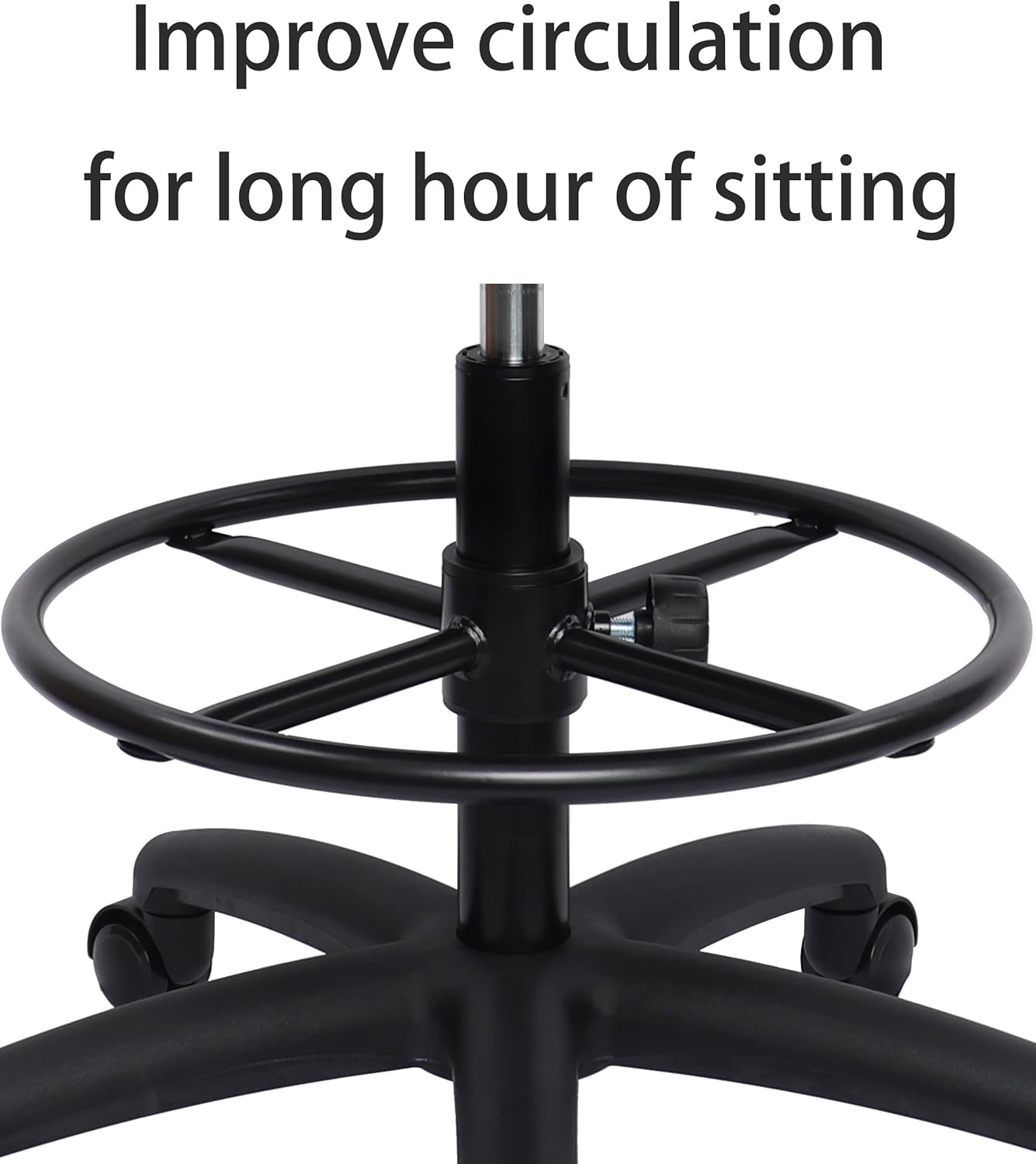 TAKE UR SEAT® Polyurethane Drafting Lab Stool Chair, 18" Adjustable Footring, 8" Adjustable Height, 450 lbs seat Capacity, Heavy Duty, Shipped Within 24 Hours Med. Bench Height (Rubber Caster)