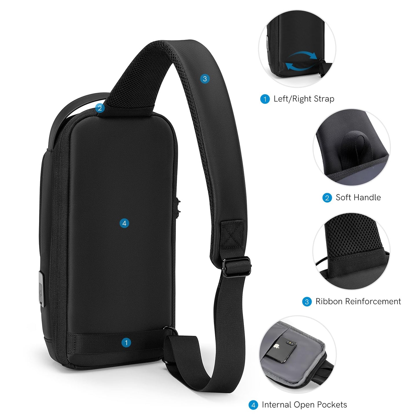 Kingsons Crossbody Bag for Men & Women Small Crossbody Casual Travel Tiny Sport Hiking Cycling Day Bag