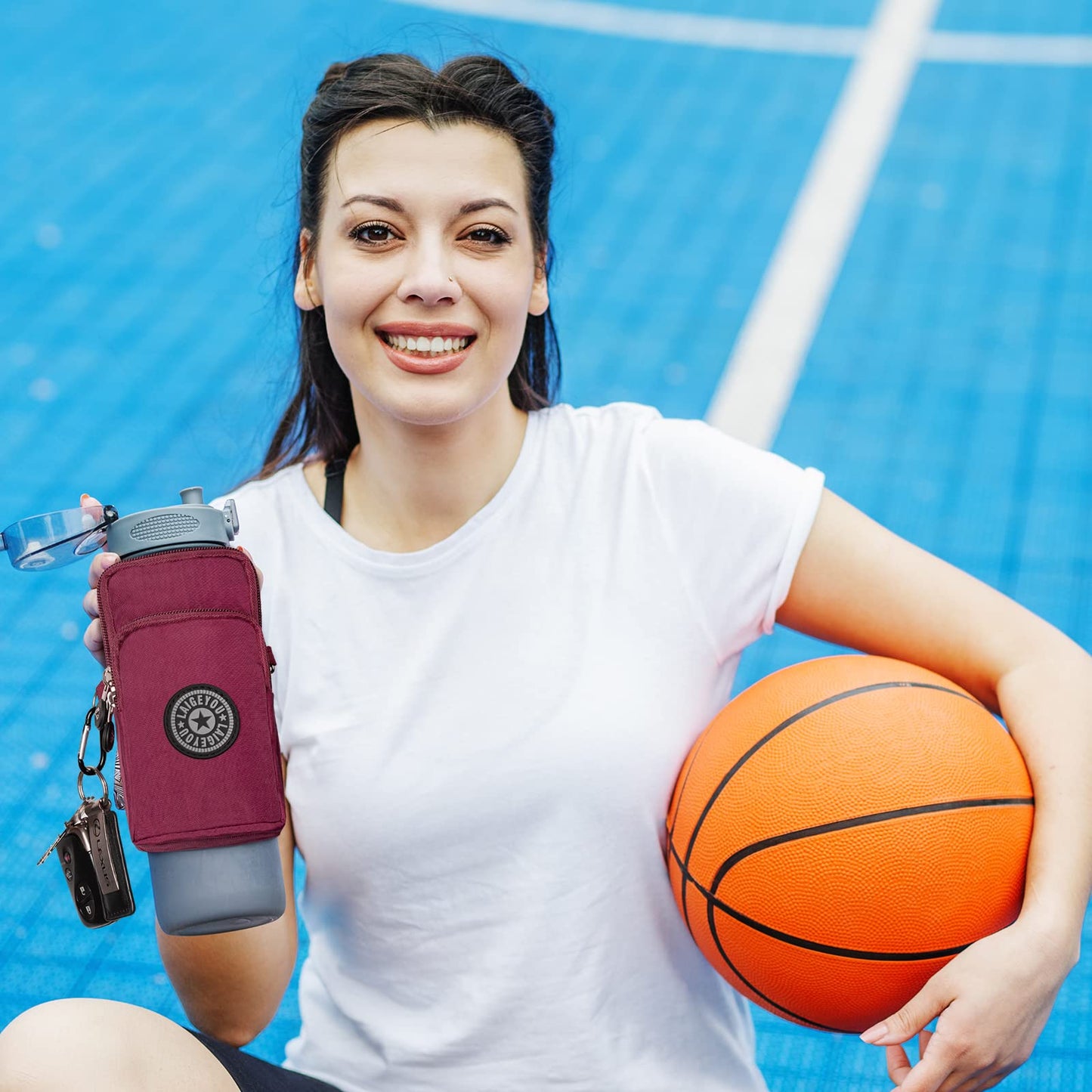 Adjustable Water Bottle Pouch with Phone Holder and Key Holder - All-in-One Gym Accessory for Convenient Storage of Your Essentials