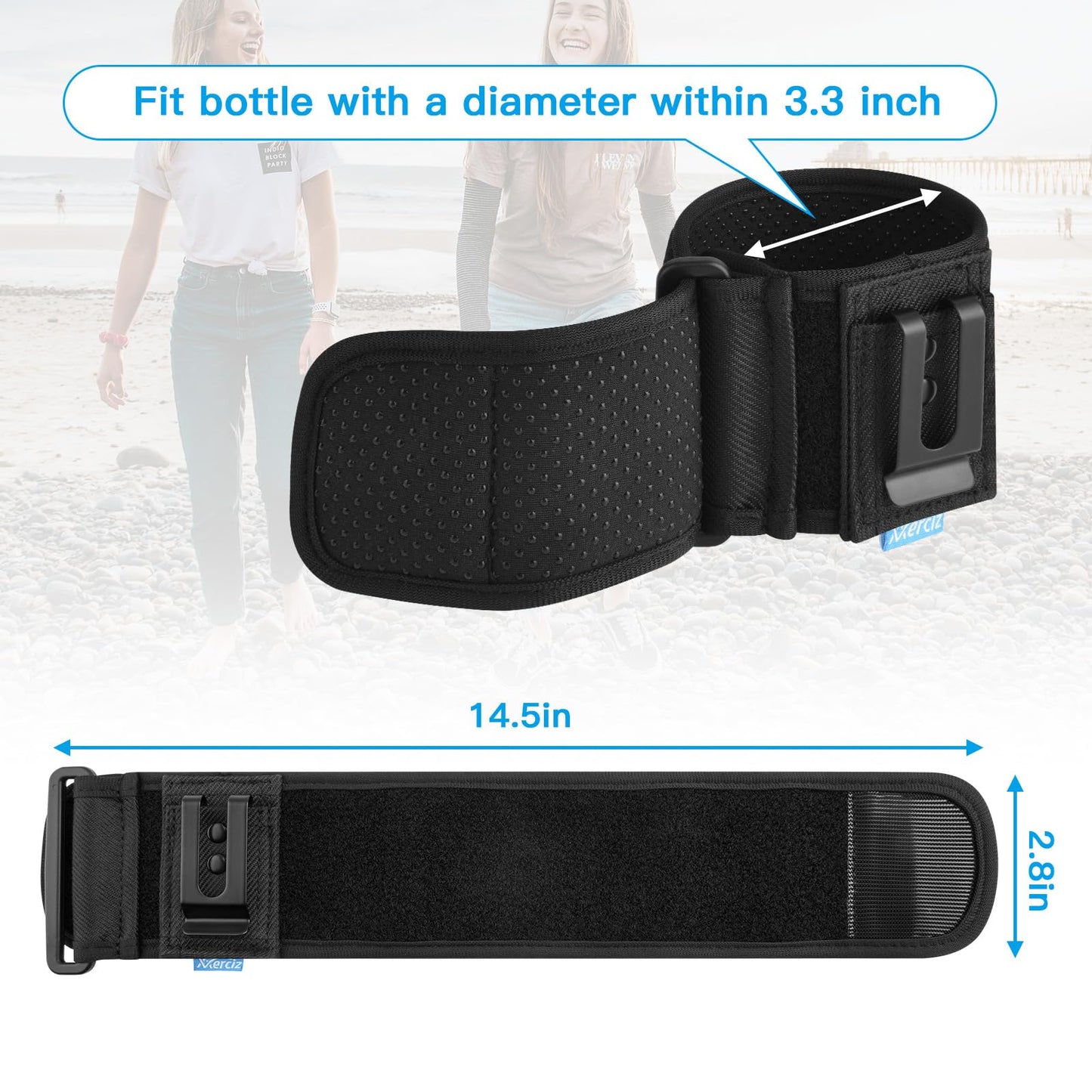 Xxerciz Water Bottle Carrier Holder with Belt Clip Bottle Carrier Sleeve for Mineral Bottle Beverage Bottle and Other Small Water Bottles on Outdoor Walking Hiking Traveling