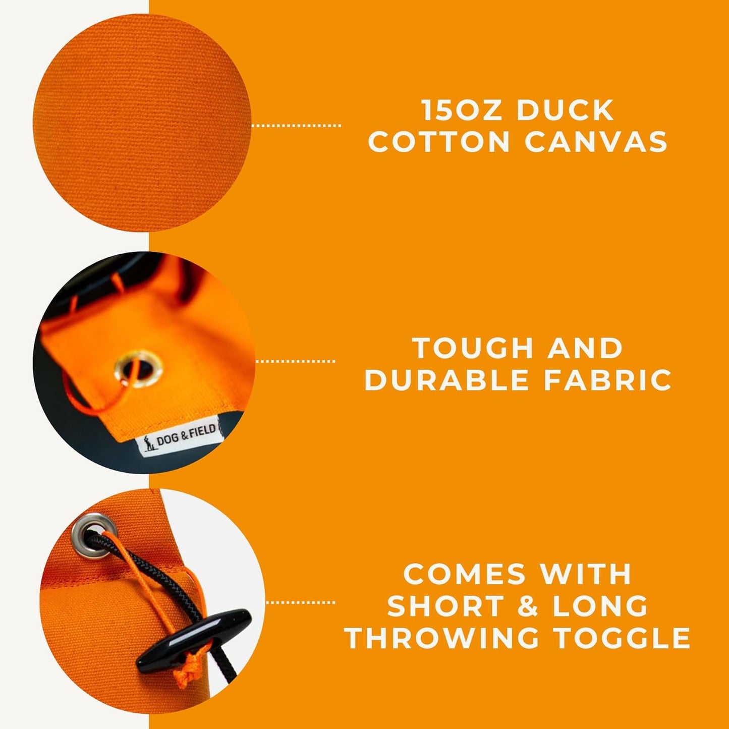 Dog & Field 1lb Dog Training Dummy - Canvas Dummy for Hunting Dogs & Puppy Training. Dog Retriever Training Dummy, Dog Training Bumper, Hunting Dog Accessories, Water Float Dummy