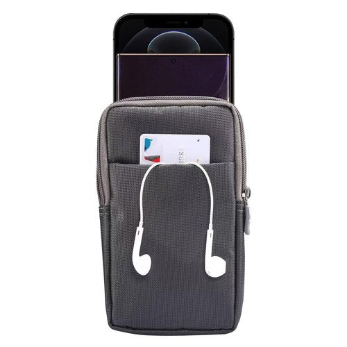 Cell Phone Holster with Belt Clip for Men,Vertical cell phone Waist Bag, Outdoor Trave Clutch Bag Card Holder Mobile phone Belt Loop Pouch Mini Waist Pocket for Hiking, Camping with Carabiner Hook