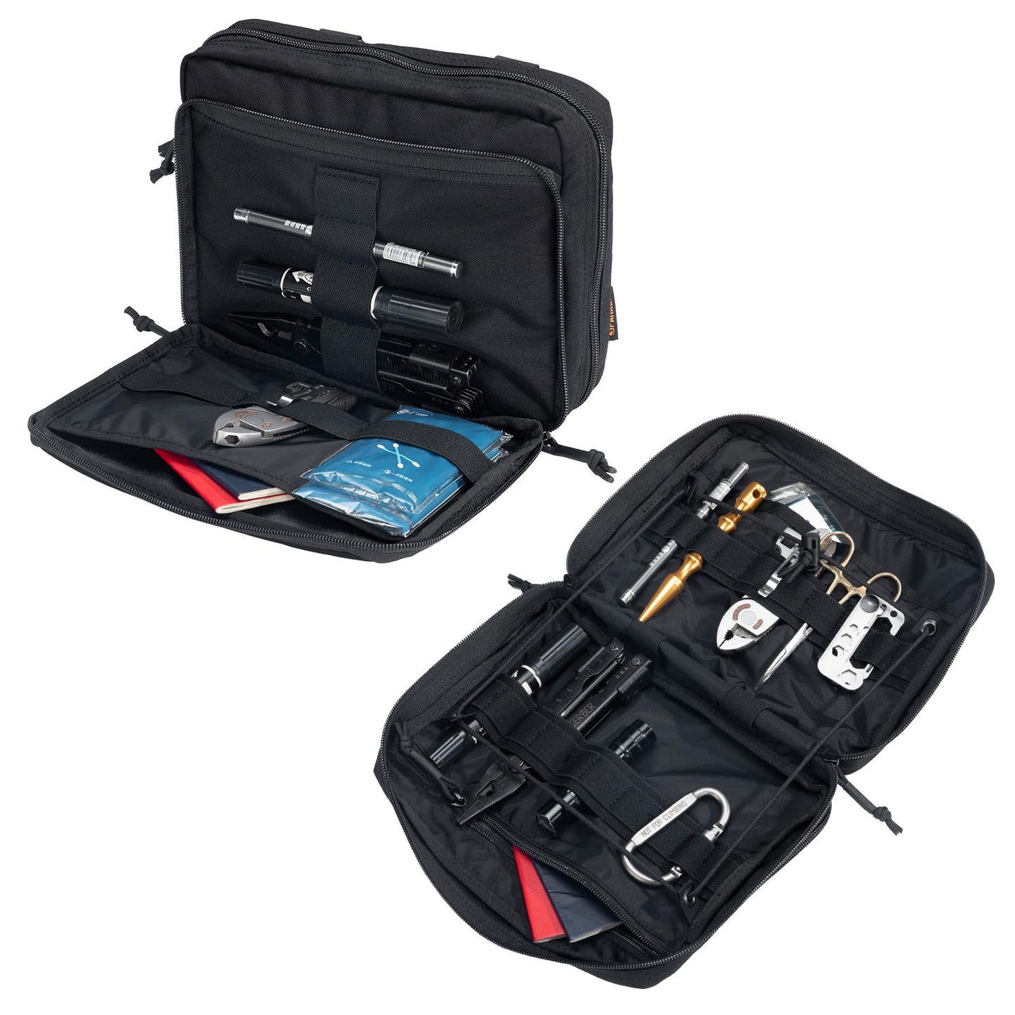 EXCELLENT ELITE SPANKER Tactical Molle Admin Pouch Utility Organizer EDC Medical Bag Utility EDC Tool Pouch with Shoulder Strap Attachment Pouches Waist Bag (Black)