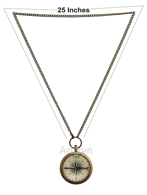 Brass Compass Engraved with Bible Scripture God is with You Wherever You Go Joshua 1:9 Religious Gift, Directional Magnetic Compass with Chain & Leather Carry Case, Baptism Gifts, Confirmation Gifts