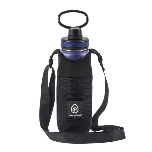 Thermoflask Packable Bottle Sling, Hands-Free Water Bottle Carrier with Strap for Travel or Gym, Fits 24 oz bottles
