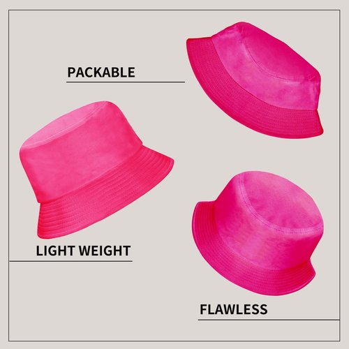 Rosoz 2 Pack Bucket Hat for Women Men Summer Travel Beach Sun Hat Outdoor Cap Unisex Bucket Hats