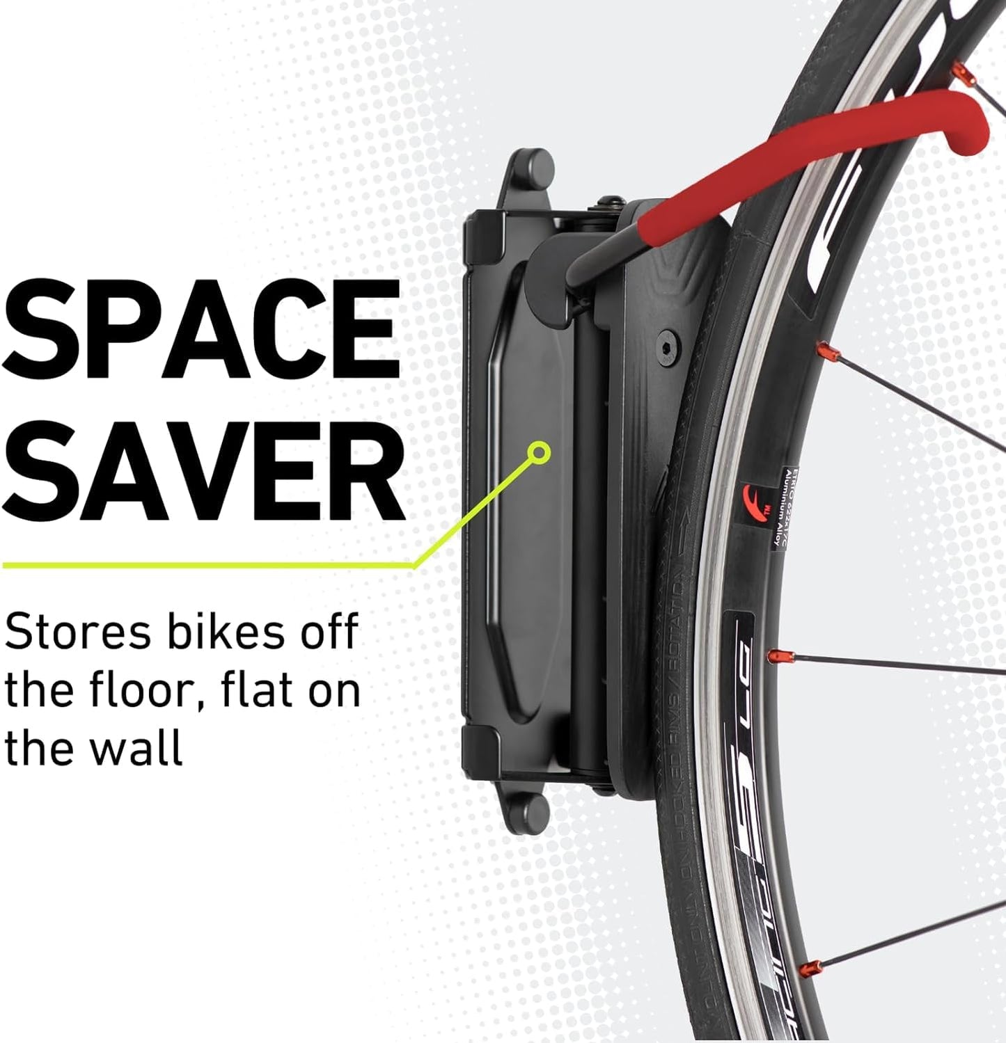 Vibrelli Vertical Swivel Wall Bike Rack - MTB, Road, eBike Bike Hanger and Hooks