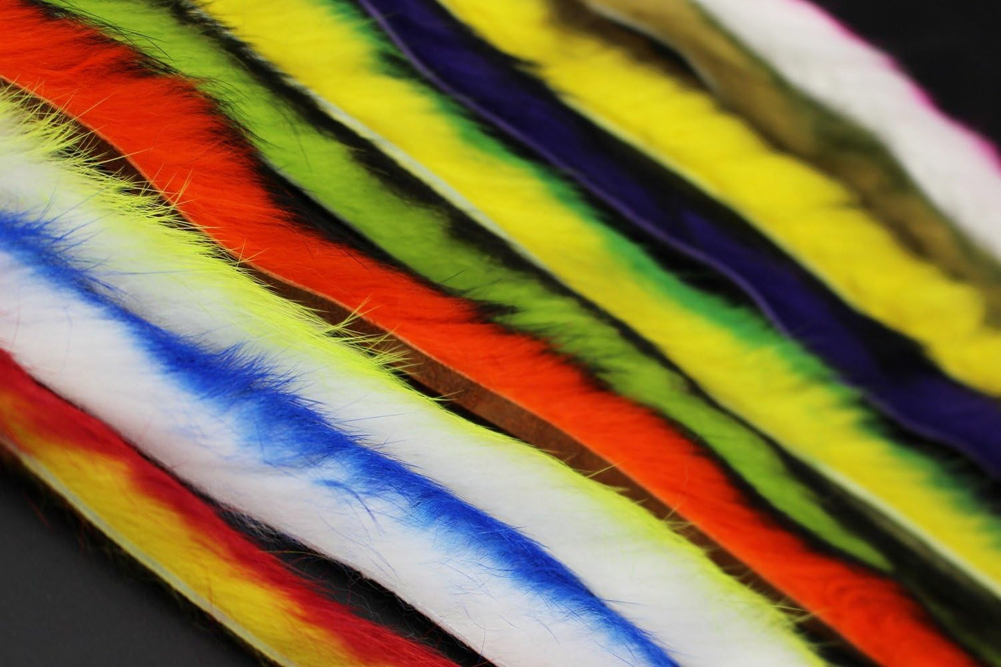 10 Colors Double Color Rabbit Zonker Strips 5/32" 4mm Width Steelhead Bass Streamers Fly Tying Materials