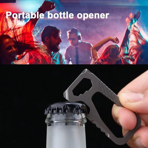 SHD Titanium Keychain Clip,Multifunctional Carabiner Keychain with Bottle Opener, Car Keychain for Indoor Outdoor Daily Use
