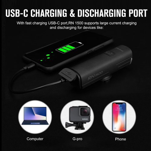 OLIGHT RN 1500 Rechargeable Bike Headlights Bundle RN 400 LED Lights Bundle OLIGHT FB-1 Universal Flashlight Bicycle Mount