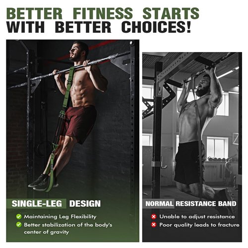 KUTIZE Pull Up Assistance Bands, Pull Up Bar Resistance Bands, Pull Up Bands for Enhanced Strength Training, Muscle Training, 3 Heavy-Duty Adjustable Pull Up Assist Strap & Comfortable Foot Strap