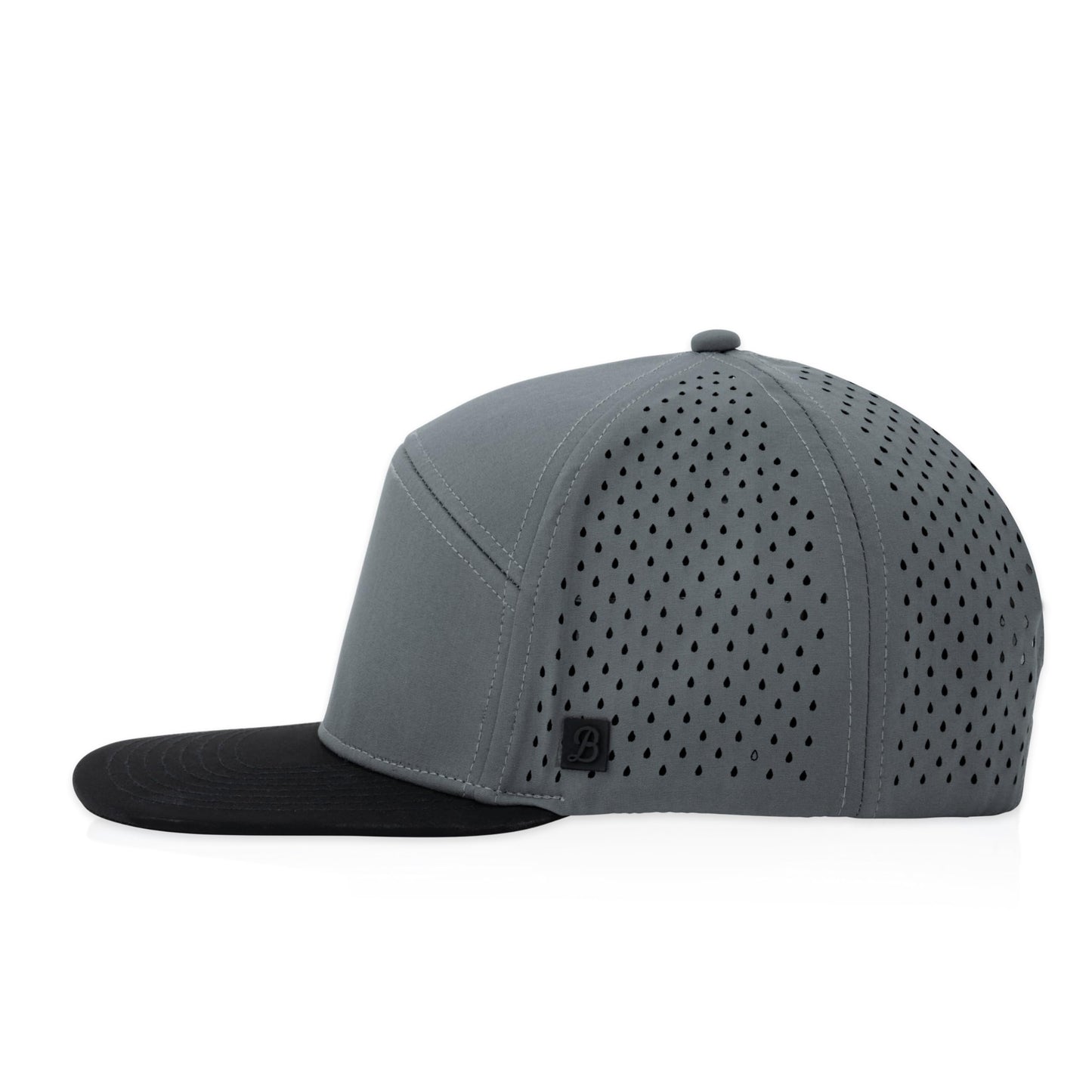 Billest Gresham Flat Bill Hat | Water-Resistant | Grey Snapback | Men & Women | Lightweight & Breathable | Mesh