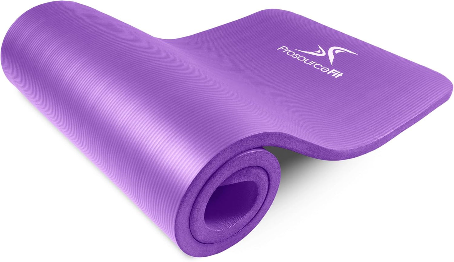 ProsourceFit Extra Thick Yoga and Pilates Mat ½” (13mm), 71-inch Long High Density Exercise Mat with Comfort Foam and Carrying Strap