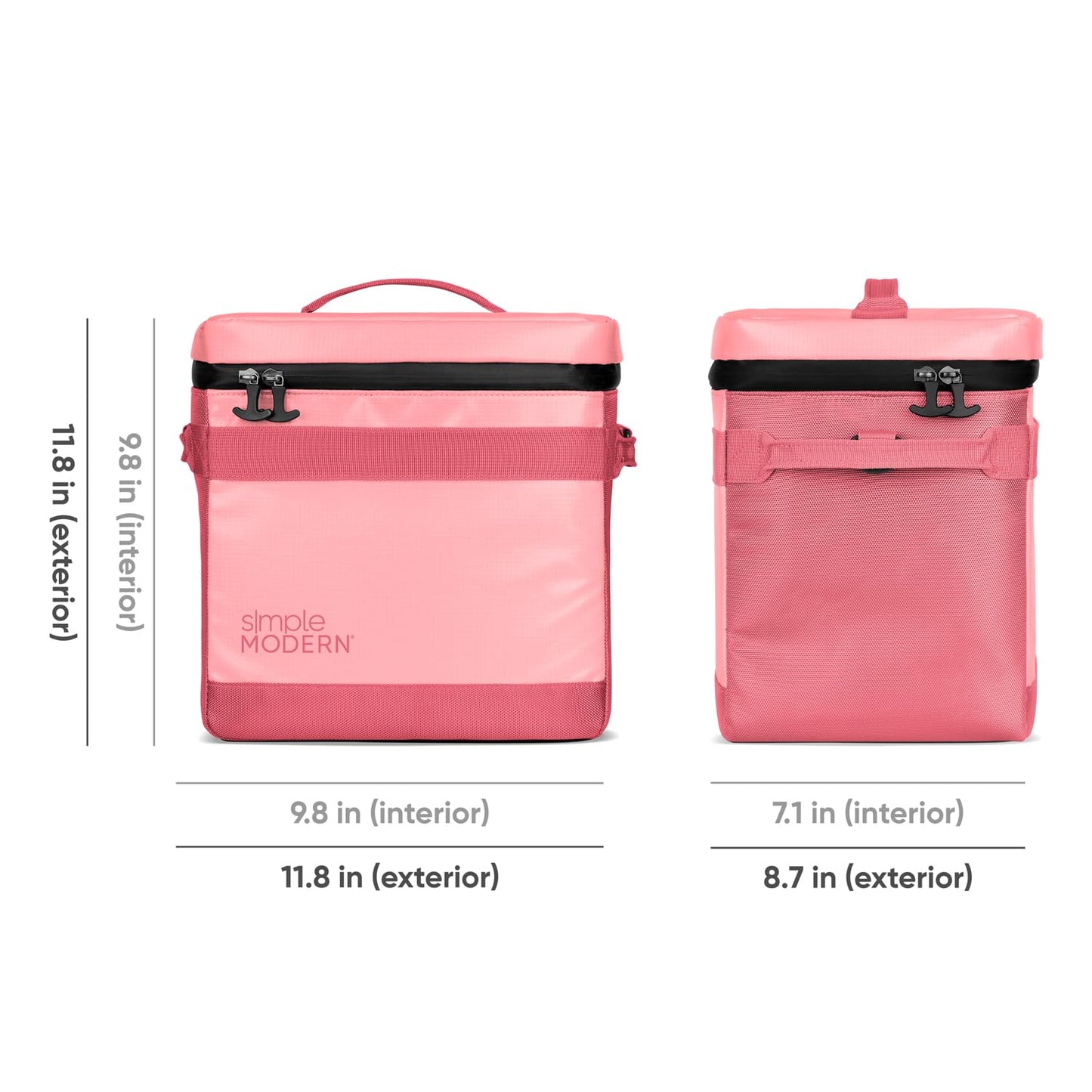 Simple Modern Day Cooler for 12 Cans | Soft Cooler Bag Insulated Ice Chest with Carrying Strap & Handle | Lunch Box for Travel, Camping, Work, Beach, Picnic, Game Day | 11 Liter | Salmon