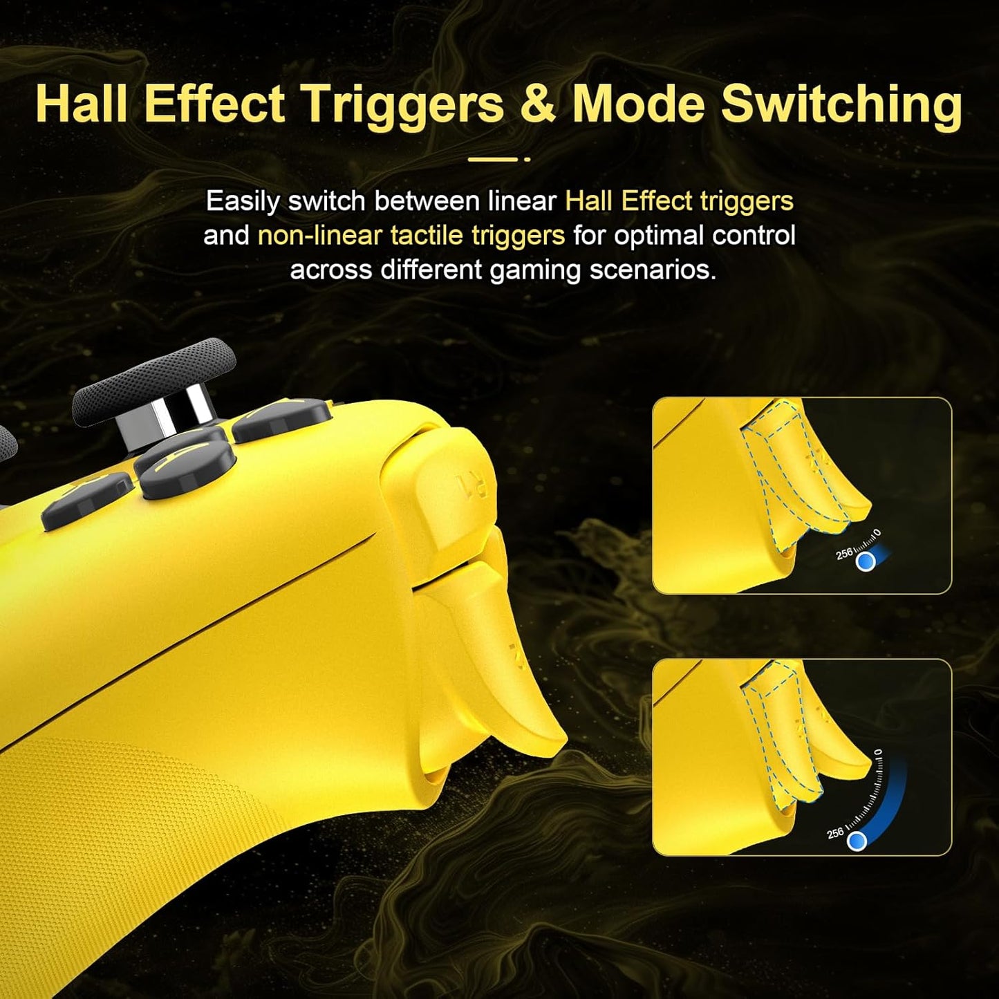 8BitDo Ultimate 2 Bluetooth Controller for Switch, Switch 2, PC&Windows,Switch Pro Controller with TMR Joysticks,Tactile/Hall Triggers,Programmable L4/R4 Bumpers,2 Back Paddle Buttons,RGB Ring,Yellow