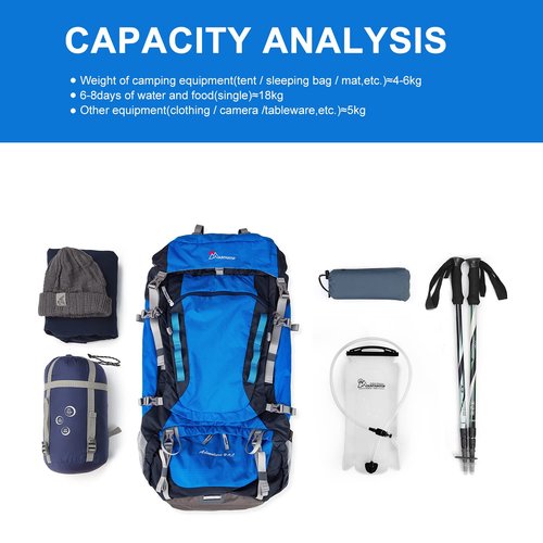 MOUNTAINTOP 80L Internal Frame Backpack with 3L Hydration Bladder