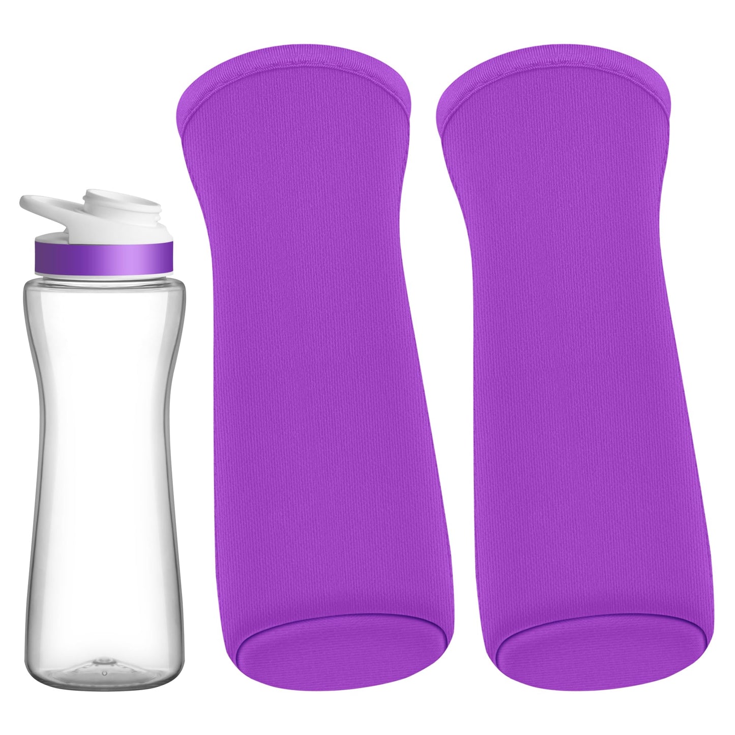 2Pcs Protective Sleeves Compatible with 22 oz Cirkul Water Bottle, Fit for 22 oz Plastic & Stainless Steel Bottles, Anti-slip Cover Made for Cirkul Accessories, Sweat Absorbing Material, Purple