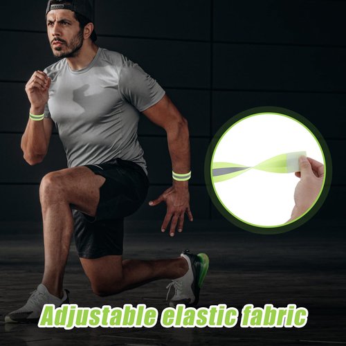 PEUTIER 12pcs Reflective Bands, Elastic Reflective Bracelet Reflective Walking Gear Reflective Wristbands for Arm Ankle Wrist Leg Outdoor Enthusiasts Gift (Single Line Style)