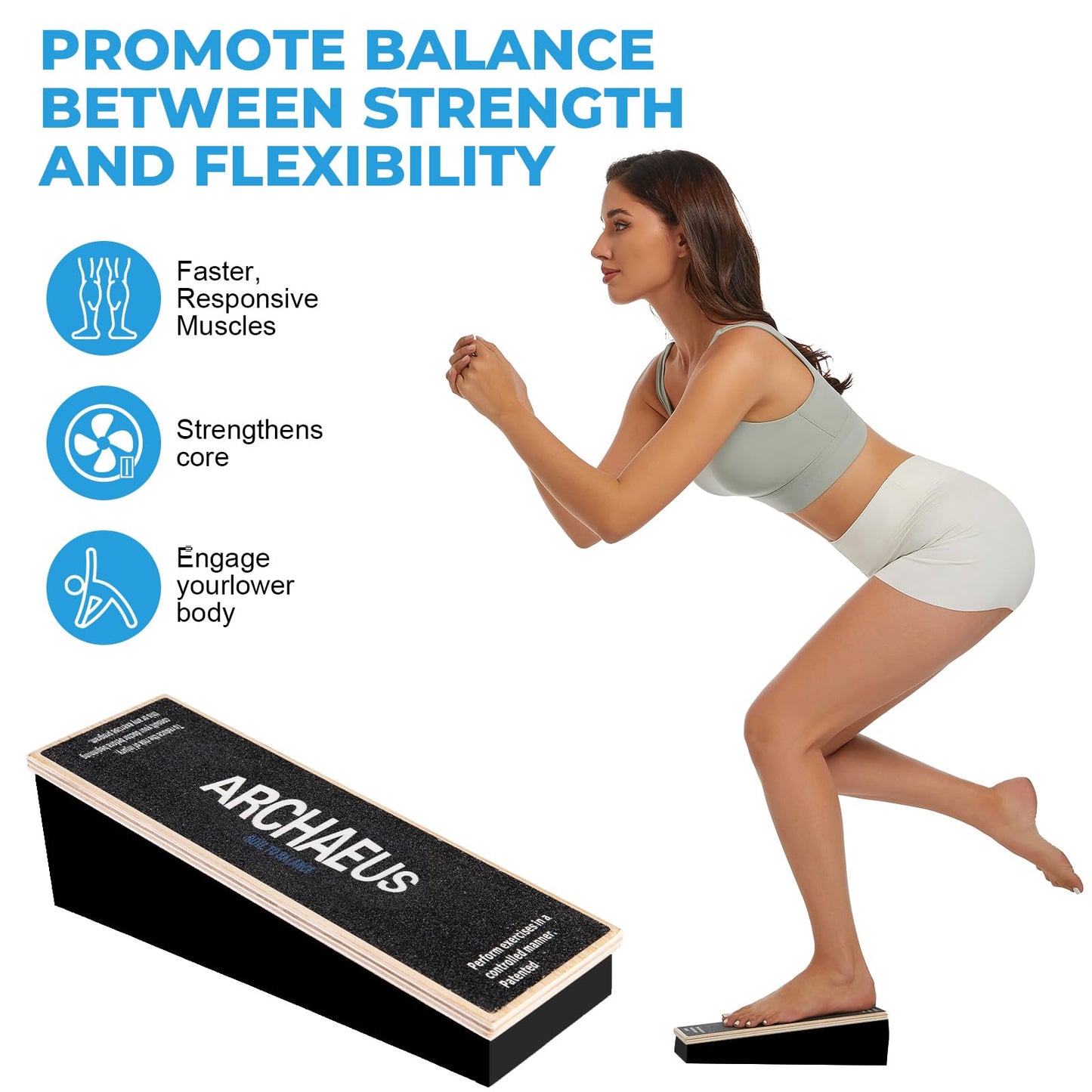 ARCHAEUS Athletic Balance Boards,Slant Board,Wobble Board,Balance Wedge for Condition Your Body and Prevent Injury