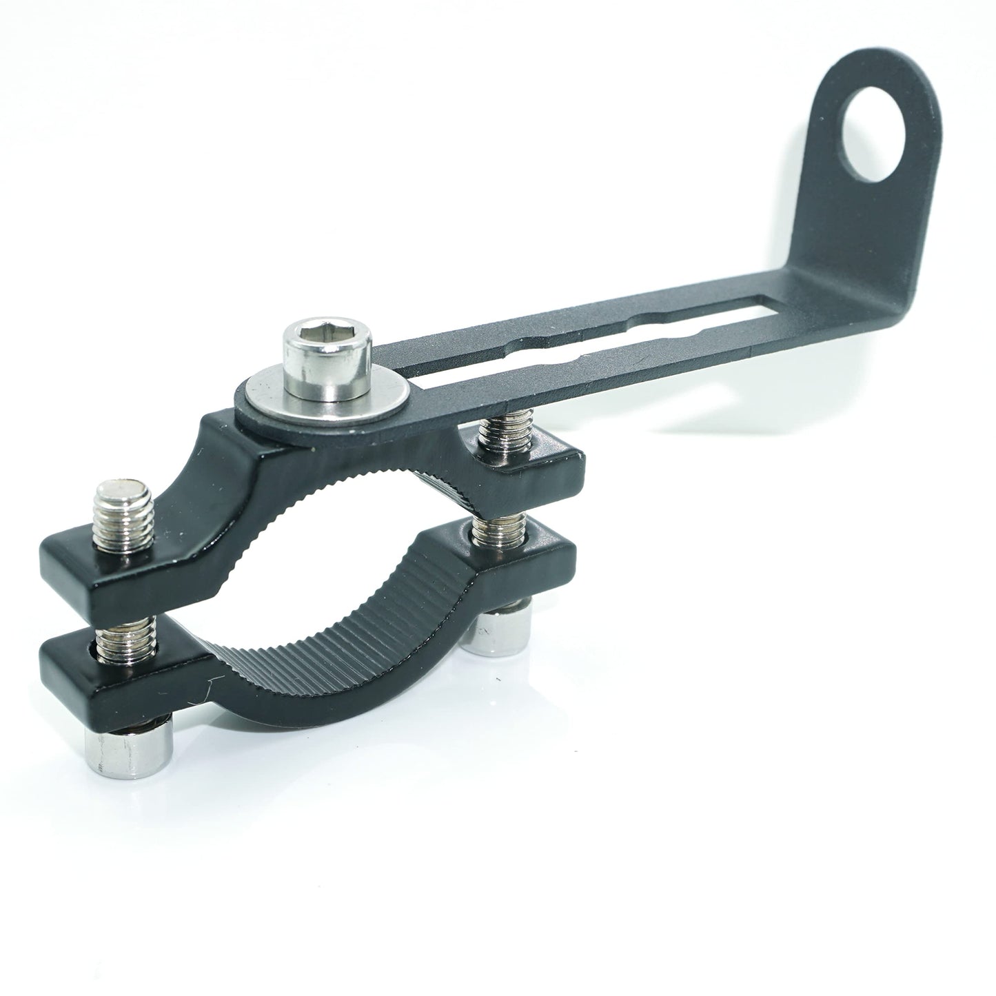 10mm Motorcycle Turn Signal Bracket, 4pcs Universal Bicycle Indicator Lamps Pipe Clamp Light Black Metal Turn Signal Bar Mounts Brackets Holder Accessories