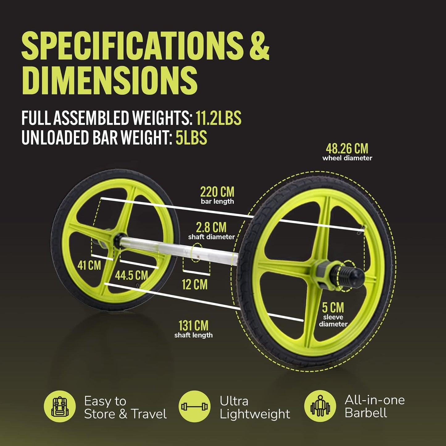 Home Gym Workout Barbells - Barbell Weight Set for Strength Training, Collapsible Equipment for Indoor & Outdoor Workouts for Men, Women, and Youth