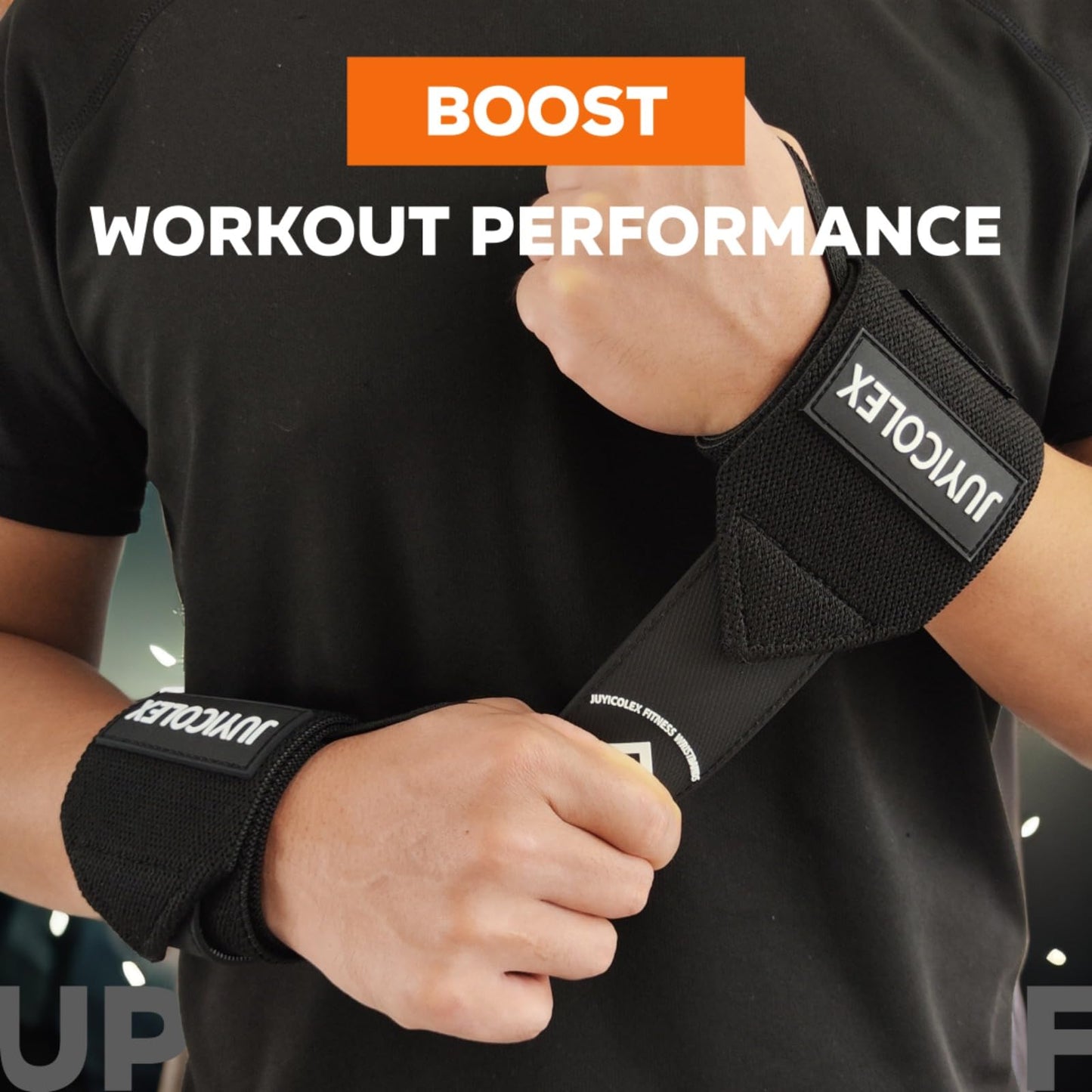 JUYICOLEX Weightlifting Wrist Wraps Professional Quality Wrist Support with Heavy Duty Thumb Loop - Best Wrap for Powerlifting, Strength Training, Bodybuilding