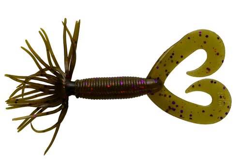 Yamamoto Baits 2.5" Double Tail Hula GRUB / 10 Pack/Green Pumpkin Purple Copper