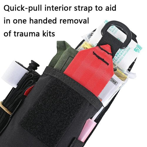 SABADO Tactical Blow Out Med Pouch Bleeder Emergency First Aid Kit MOLLE Clip Trauma Shears Tourniquet Holder Empty IFAK Pouch (Kit Not Included) Security Survival Gear