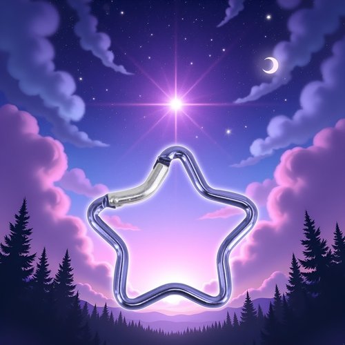 1 Pcs Purple Carabiner Clip Star Shaped Climbing Buckle Aluminum Alloy Heavy Duty Keyring Hook for Camping Fishing Hiking Traveling Aluminum Key Chain Clip, Keychain Carabiners,Accessories