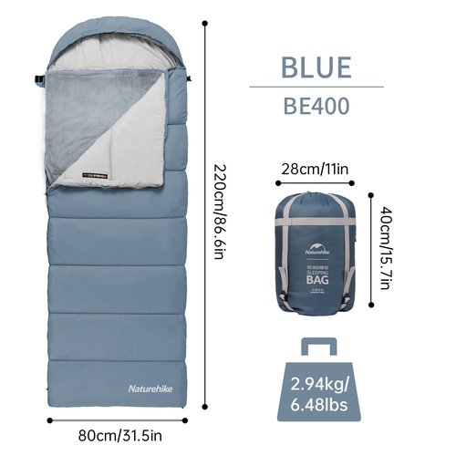 Naturehike Cold Weather Heated Sleeping Bags, Sleeping Bag with Blanket&Cape, Removable Electric Sleeping Bag Liner, USB Heating Pad for Backpacking, Camping, Home&Outdoors, Adults&Kids, BE400 Left